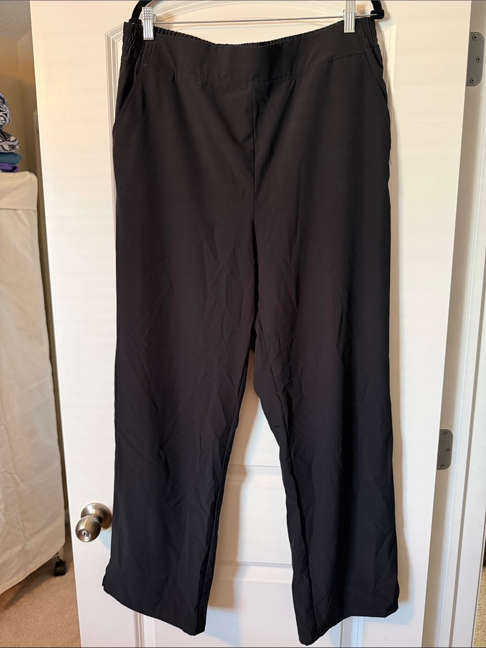 All in Motion Black Wide-Leg Pull-On Pants